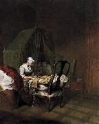 Daniel Chodowiecki The Lying-in Room oil painting